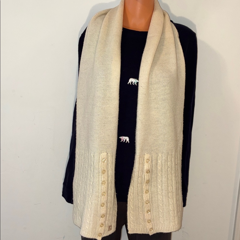 Chaps Cream Knit Scarf